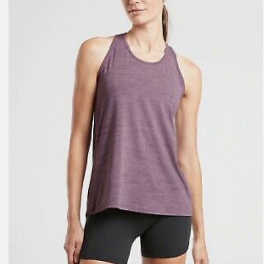 Athleta Purple Heather Essence Tie Back Tank
